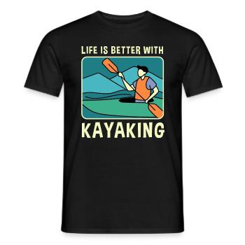 Life With Kayaking Paddling Water Sports Kayak - Men's T-Shirt - black - Front - AI Model Male 178 light (178cm)