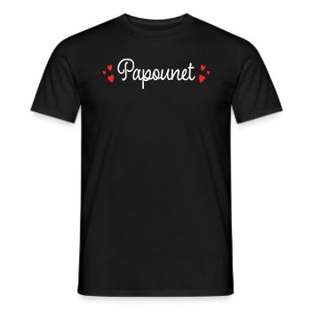 Papounet Fête Des Pères Cadeau Papa - T-shirt homme - noir - Devant - AI Model Male 178 light (178cm)