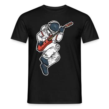 ASTRONAUT E-Gitarre lustiges Weltall Geschenk - Männer T-Shirt - Schwarz - Vorne - AI Model Male 178 light (178cm)