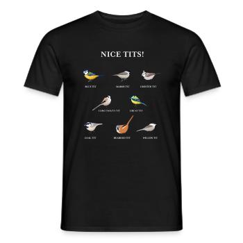 Schöne Titten Lustige Vogelbeobachtung Geschenkidee - Männer T-Shirt - Schwarz - Vorne - AI Model Male 178 light (178cm)