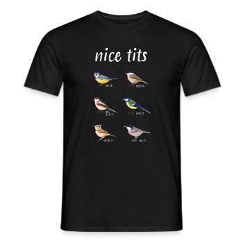 Cadeau d'oiseau drôle d'observation d'oiseaux "beaux seins" - T-shirt homme - noir - Devant - AI Model Male 178 light (178cm)