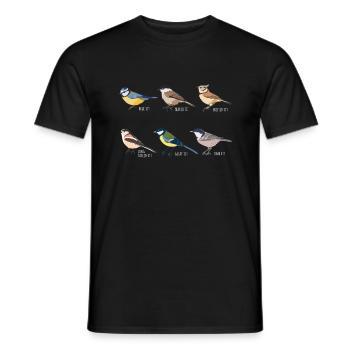 Tit Bird Collection - Vogelbeobachtungsgeschenk - Männer T-Shirt - Schwarz - Vorne - AI Model Male 178 light (178cm)