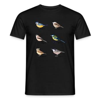 Tit Bird Collection Ornithology Geschenk - Männer T-Shirt - Schwarz - Vorne - AI Model Male 178 light (178cm)