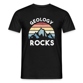 Mountain Vintage Geology Gift Geologist - Men's T-Shirt - black - Front - AI Model Male 178 light (178cm)