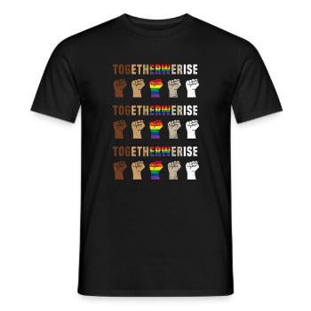 Ensemble, nous élevons BLM Black Lives Matter - T-shirt homme - noir - Devant - AI Model Male 178 light (178cm)