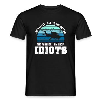Funny Diving Gift - farther from Idiots - Men's T-Shirt - black - Front - AI Model Male 178 light (178cm)