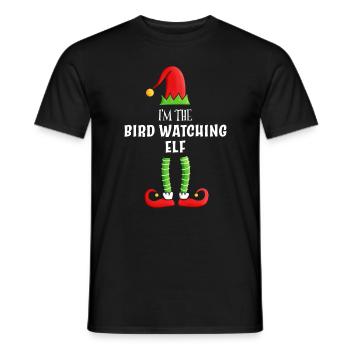 Observation des oiseaux famille elfe correspondant cadeau de Noël - T-shirt homme - noir - Devant - AI Model Male 178 light (178cm)