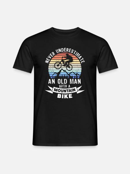 Drôle de vieil homme VTT cadeau VTT - Mænd T-shirt - sort