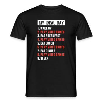Mein ideales Spiel Videospiele spielen - Männer T-Shirt - Schwarz - Vorne - AI Model Male 178 light (178cm)