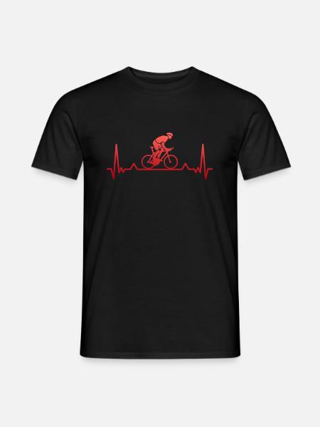 Rowerowy Bicie Serca Kolarstwo Prezent - Mænd T-shirt - sort