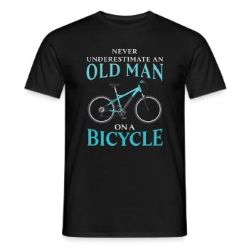 Lustiges Fahrrad-Fahrrad-Geschenk des alten Mannes Fahrrad - Männer T-Shirt - Schwarz - Vorne - AI Model Male 178 light (178cm)