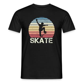 Skateboarding Sunset Skater Boys Gift - T-shirt homme - noir - Devant - AI Model Male 178 light (178cm)