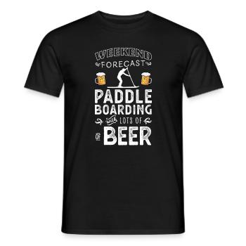 Prévisions du week-end Paddleboard et bière - T-shirt homme - noir - Devant - AI Model Male 178 light (178cm)