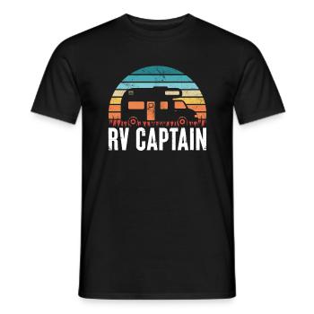 Retro RV Captain Geschenk für Wohnmobil Fan - Männer T-Shirt - Schwarz - Vorne - AI Model Male 178 light (178cm)