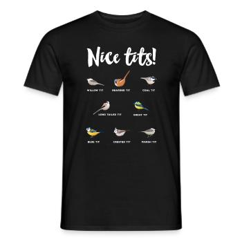 Nice Tits Ornithology Bird watching Gift - Men's T-Shirt - black - Front - AI Model Male 178 light (178cm)