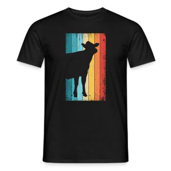 Fermier rétro de cadeau d’agriculture de vache de cru - T-shirt homme - noir - Devant - AI Model Male 178 light (178cm)