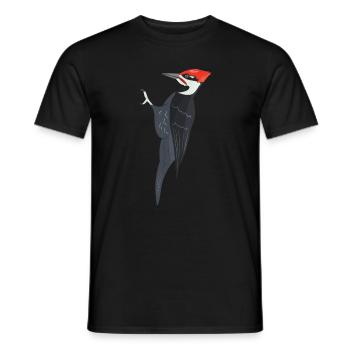 Pileated Woodpecker Vogel Illustration - Männer T-Shirt - Schwarz - Vorne - AI Model Male 178 light (178cm)