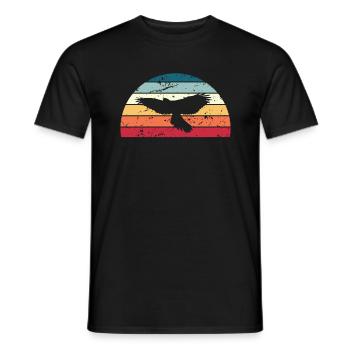 Retro Falknerei Sonnenuntergang Vintage Vogel Sonnenaufgang - Männer T-Shirt - Schwarz - Vorne - AI Model Male 178 light (178cm)
