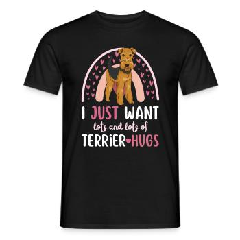 Süßer Airedale Terrier Liebhaber Kawaii - Männer T-Shirt - Schwarz - Vorne - AI Model Male 178 light (178cm)