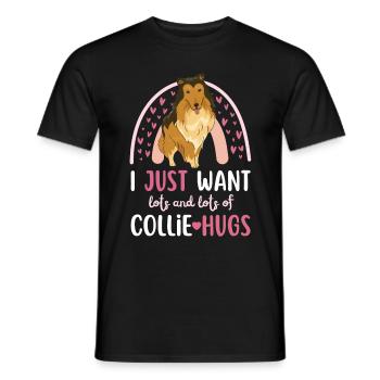 Sweet Collie Lover Kawaii - T-shirt homme - noir - Devant - AI Model Male 178 light (178cm)