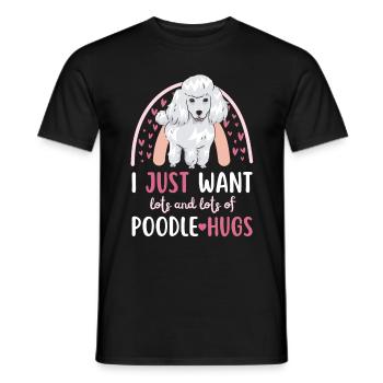 Doux caniche amoureux Kawaii - T-shirt homme - noir - Devant - AI Model Male 178 light (178cm)