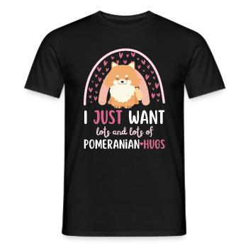 Doux nain spitz amoureux kawaii - T-shirt homme - noir - Devant - AI Model Male 178 light (178cm)