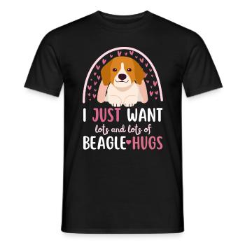 Sweet Beagle Lover Kawaii - T-shirt homme - noir - Devant - AI Model Male 178 light (178cm)