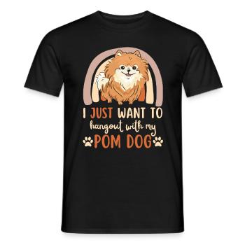 Doux nain spitz amoureux kawaii - T-shirt homme - noir - Devant - AI Model Male 178 light (178cm)