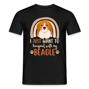 Sweet Beagle Lover Kawaii - T-shirt homme - noir - Devant - AI Model Male 178 light (178cm)