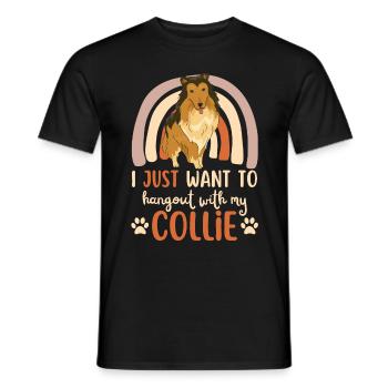 Sweet Collie Lover Kawaii - T-shirt homme - noir - Devant - AI Model Male 178 light (178cm)