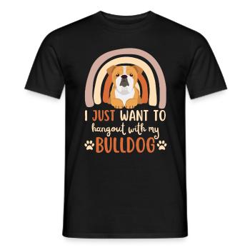 Cute English Bulldog Lovers Kawaii - Men's T-Shirt - black - Front - AI Model Male 178 light (178cm)