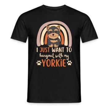 Süßer Yorkshire Terrier Liebhaber Kawaii - Männer T-Shirt - Schwarz - Vorne - AI Model Male 178 light (178cm)