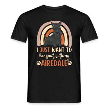 Süßer Airedale Terrier Liebhaber Kawaii - Männer T-Shirt - Schwarz - Vorne - AI Model Male 178 light (178cm)