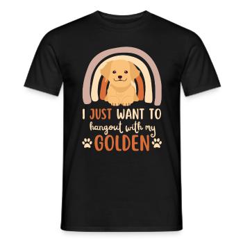 Sweet Golden Retriever Lover Kawaii - Men's T-Shirt - black - Front - AI Model Male 178 light (178cm)
