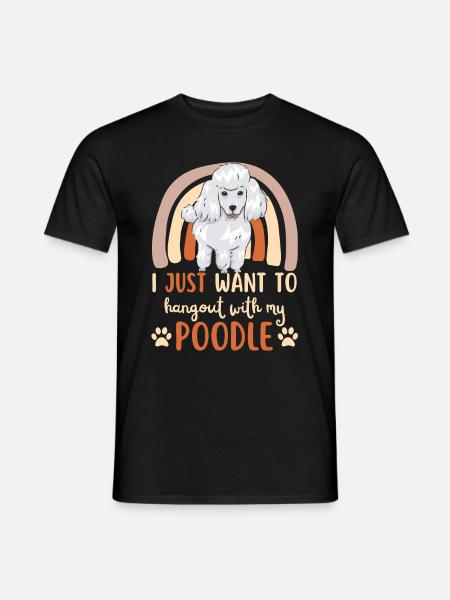 Doux caniche amoureux Kawaii - T-shirt homme - noir