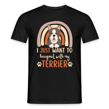 Cute Boston Terrier Lover Kawaii - Men's T-Shirt - black - Front - AI Model Male 178 light (178cm)