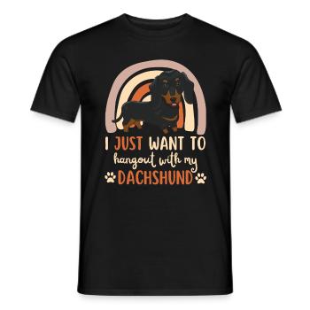 Süßer Dackel Liebhaber Kawaii - Männer T-Shirt - Schwarz - Vorne - AI Model Male 178 light (178cm)