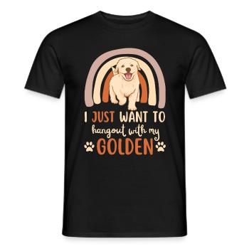 Sweet Golden Retriever Lover Kawaii - Men's T-Shirt - black - Front - AI Model Male 178 light (178cm)