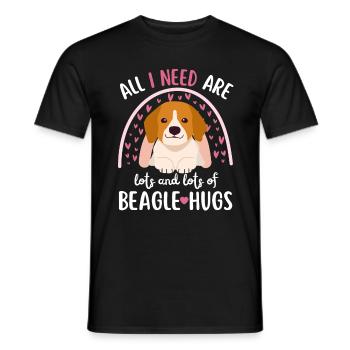 Sweet Beagle Lover Kawaii - T-shirt homme - noir - Devant - AI Model Male 178 light (178cm)