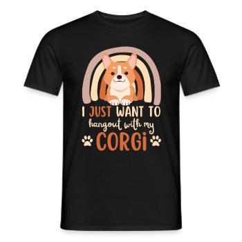Doux gallois Corgi Lover Kawaii - T-shirt homme - noir - Devant - AI Model Male 178 light (178cm)