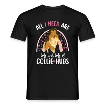Sweet Collie Lover Kawaii - T-shirt homme - noir - Devant - AI Model Male 178 light (178cm)