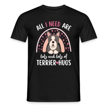 Cute Boston Terrier Lover Kawaii - Men's T-Shirt - black - Front - AI Model Male 178 light (178cm)