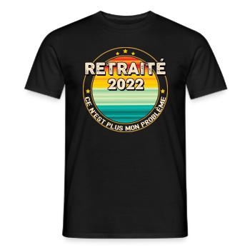 Retraité 2022 Phrase Marrante Pour Homme Départ - T-shirt homme - noir - Devant - AI Model Male 178 light (178cm)