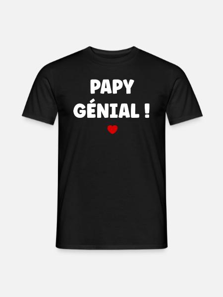 papy génial - T-shirt homme - noir