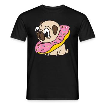 Drôle Cool Cute Dog Pug - T-shirt homme - noir - Devant - AI Model Male 178 light (178cm)