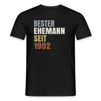 Retro Bester Ehemann seit 1992 Perlenhochzeit - Männer T-Shirt - Schwarz - Vorne - AI Model Male 178 light (178cm)