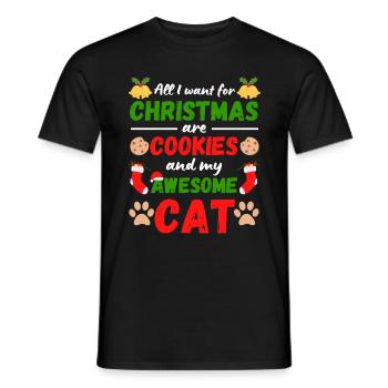 Noël avec des biscuits mangeurs de chats - T-shirt homme - noir - Devant - AI Model Male 178 light (178cm)
