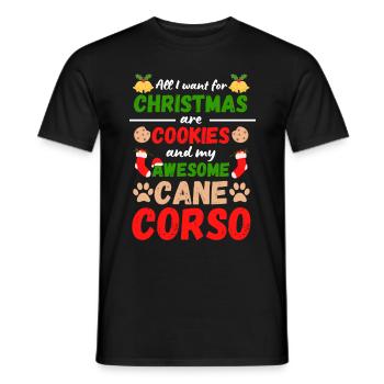 Christmas Cane Corso Cookies - Men's T-Shirt - black - Front - AI Model Male 178 light (178cm)