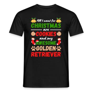 Weihnachten Golden Retriever Kekse - Männer T-Shirt - Schwarz - Vorne - AI Model Male 178 light (178cm)
