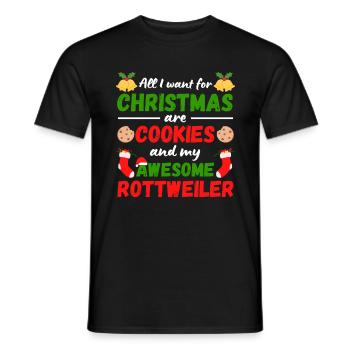 Weihnachten Rottweiler Kekse - Männer T-Shirt - Schwarz - Vorne - AI Model Male 178 light (178cm)